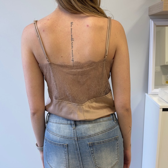 DYNAMITE camisole high point cami with/ lace natural - Picture 3 of 6